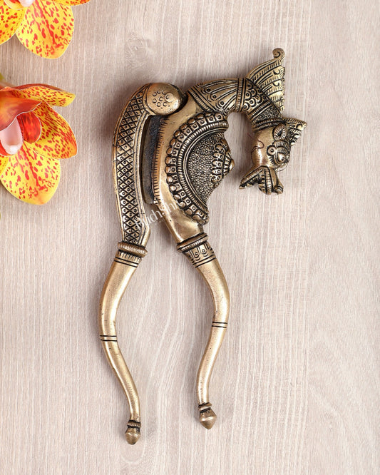 Brass Superfine Yali Design Nut Cutter – Vintage Brass Collectible Utility Piece 9" - Budhshiv.com