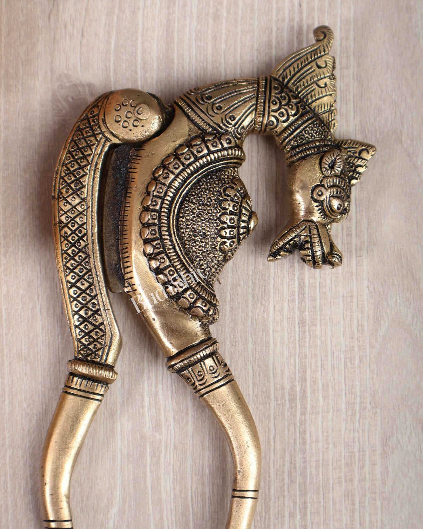 Brass Superfine Yali Design Nut Cutter – Vintage Brass Collectible Utility Piece 9" - Budhshiv.com
