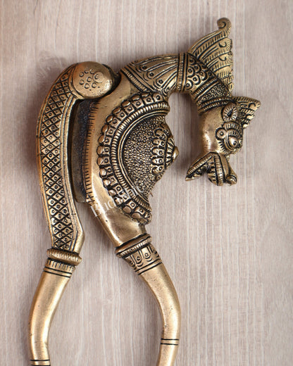 Brass Superfine Yali Design Nut Cutter – Vintage Brass Collectible Utility Piece 9" - Budhshiv.com