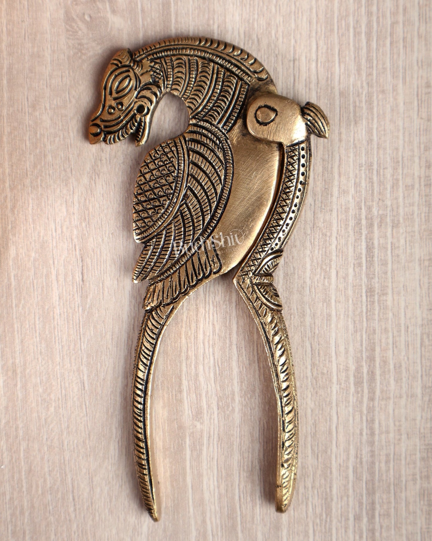 Brass Superfine Yali Nut Cracker – Traditional Collectible Utility Craft Piece 5" - Budhshiv.com