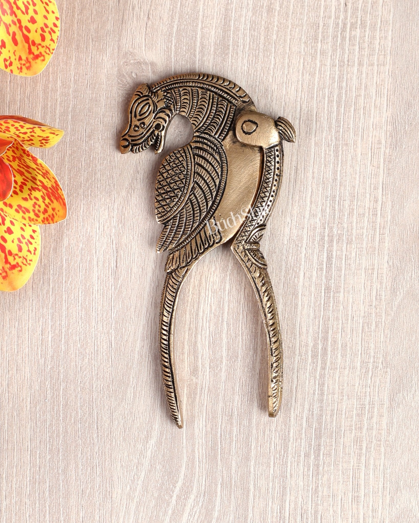 Brass Superfine Yali Nut Cracker – Traditional Collectible Utility Craft Piece 5" - Budhshiv.com
