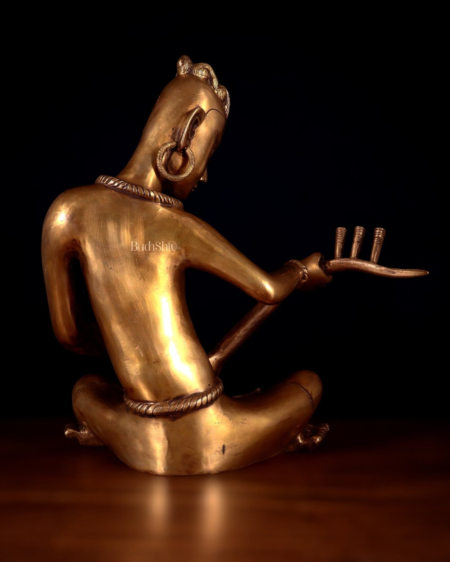 Brass Tansen Musician Statue – Sitar player 18" showpiece - Budhshiv.com