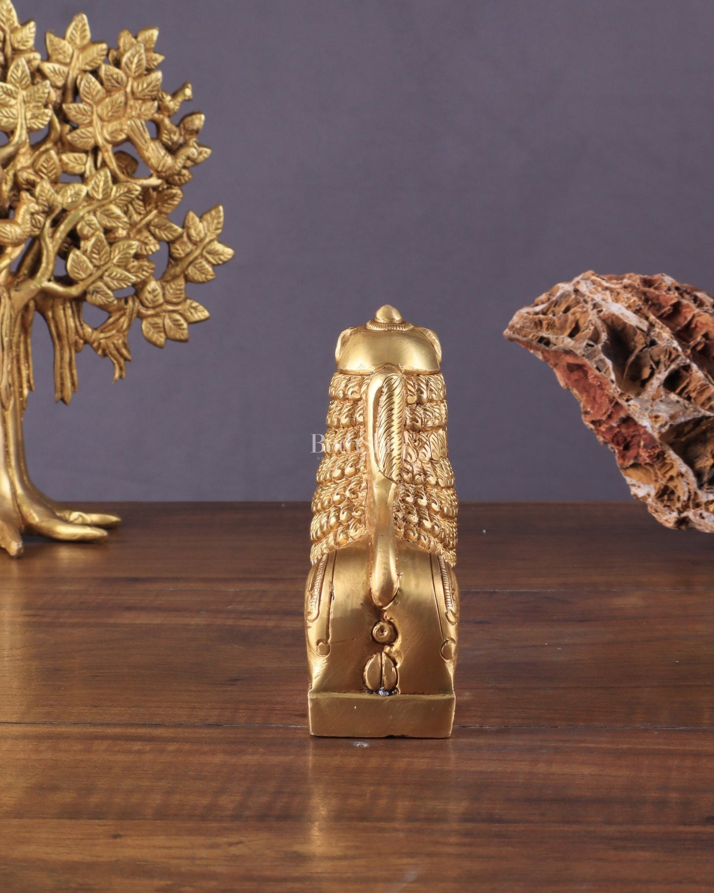 Brass Tibetan Snow Lion Showpiece – Symbol of Strength and Protection - Budhshiv.com