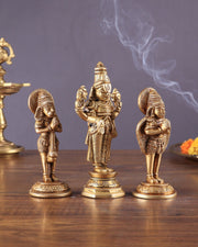 Brass Tirupati Balaji, Garuda, and Hanuman Trio – Divine Idols Set 5.5" - Budhshiv.com