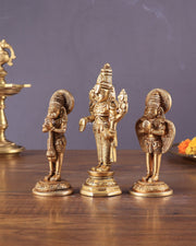 Brass Tirupati Balaji, Garuda, and Hanuman Trio – Divine Idols Set 5.5" - Budhshiv.com