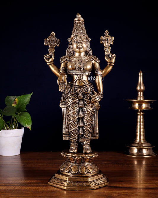 Brass Tirupati Balaji Idol - 16 Inch - Budhshiv.com