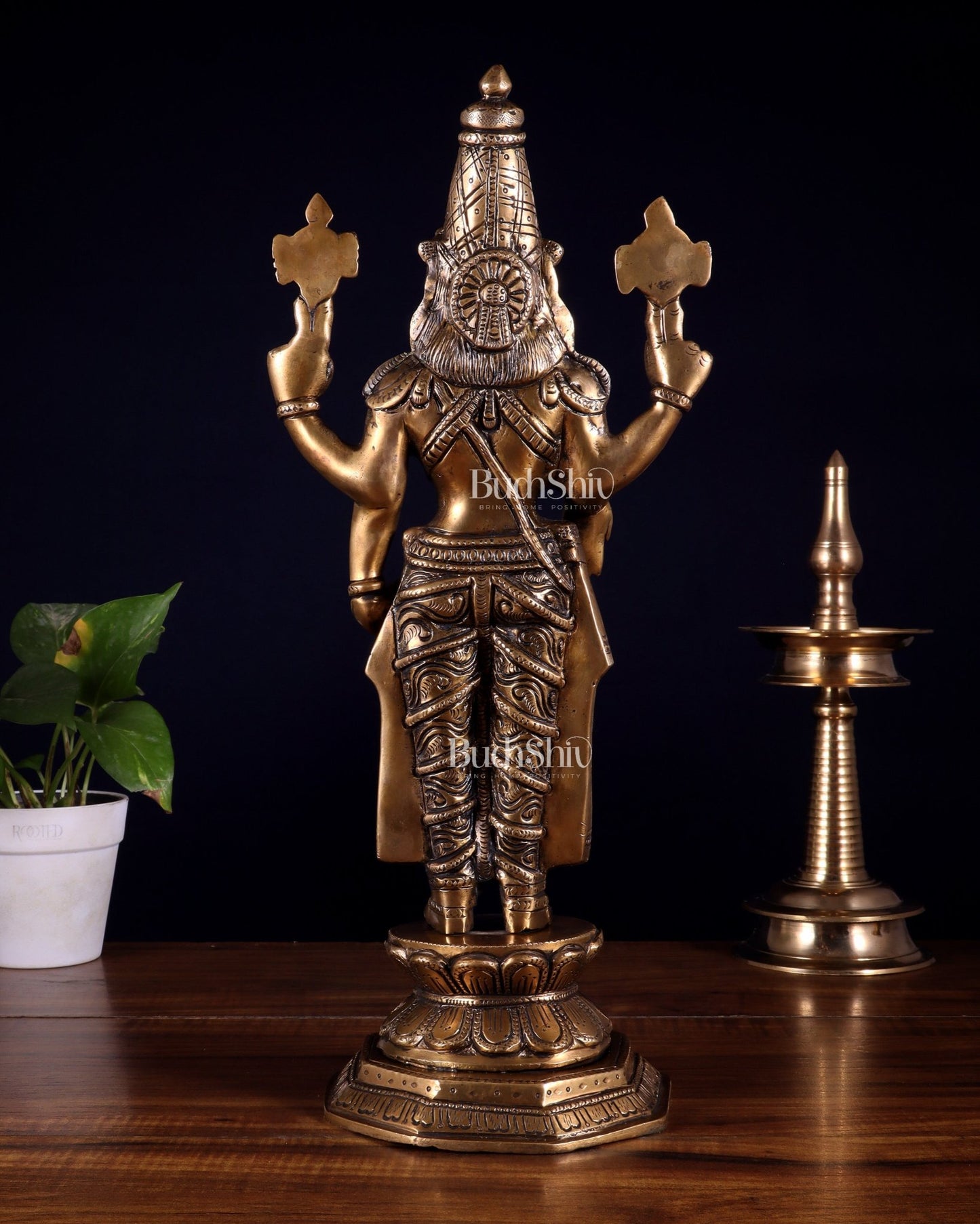 Brass Tirupati Balaji Idol - 16 Inch - Budhshiv.com