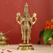 Brass tirupati balaji idol lord Venkateshwara statue 11" - Budhshiv.com
