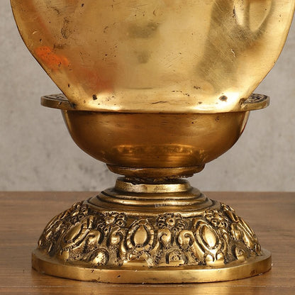 Brass tirupati balaji lamp shankh chakra 9 inch - Budhshiv.com