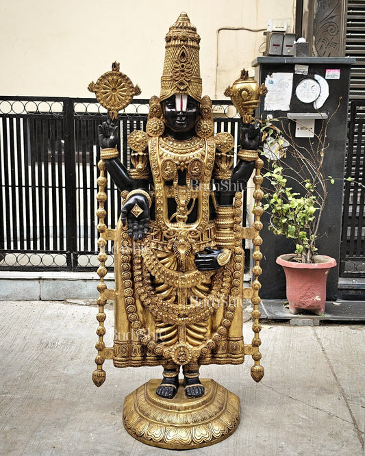 Brass Tirupati Balaji Lord Venkateshwara 6 feet tall/69 inch - Budhshiv.com