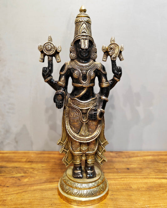 Brass Tirupati Balaji Lord Venkateshwara Statue 24" - Budhshiv.com