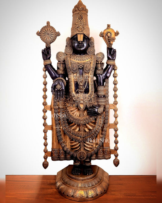 Brass Tirupati Balaji Lord Venkateshwara Swamy 6 Feet Statue - Budhshiv.com
