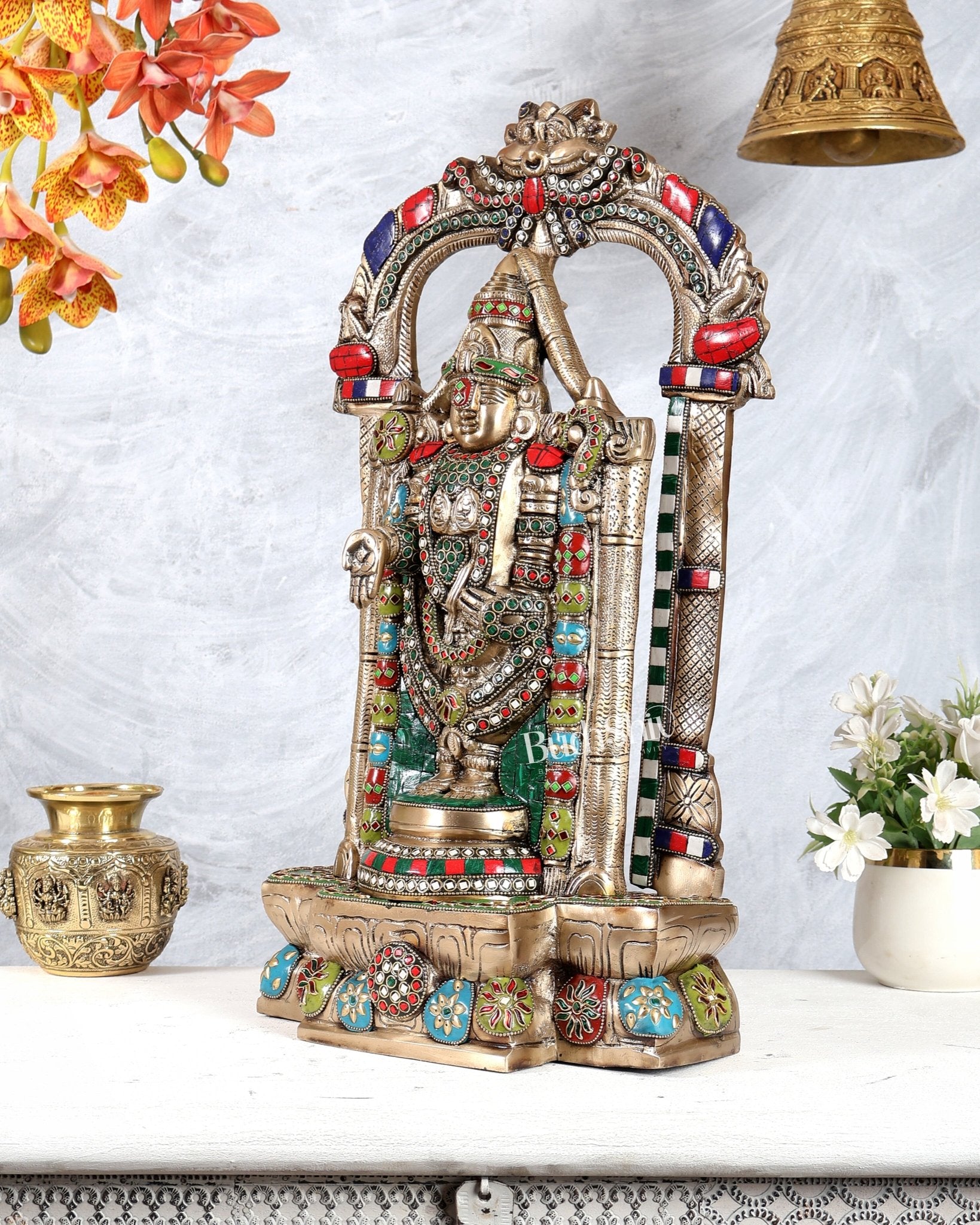 Brass Tirupati Balaji Lord Venkateshwara Swamy idol 20 inch - Budhshiv.com