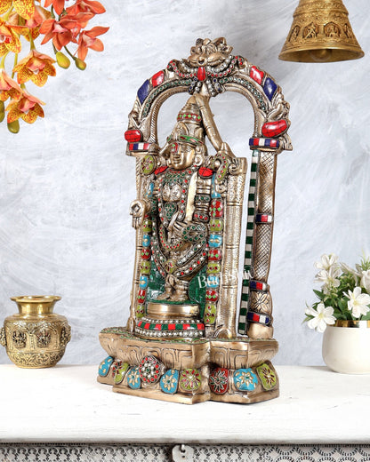Brass Tirupati Balaji Lord Venkateshwara Swamy idol 20 inch - Budhshiv.com