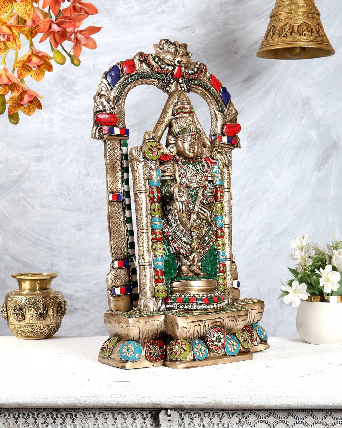Brass Tirupati Balaji Lord Venkateshwara Swamy idol 20 inch - Budhshiv.com