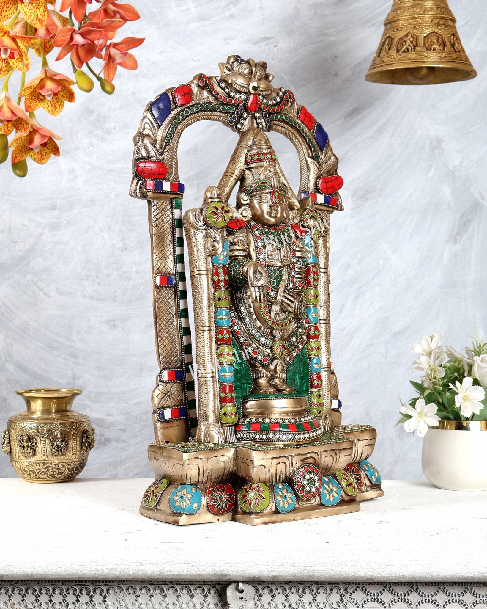 Brass Tirupati Balaji Lord Venkateshwara Swamy idol 20 inch - Budhshiv.com