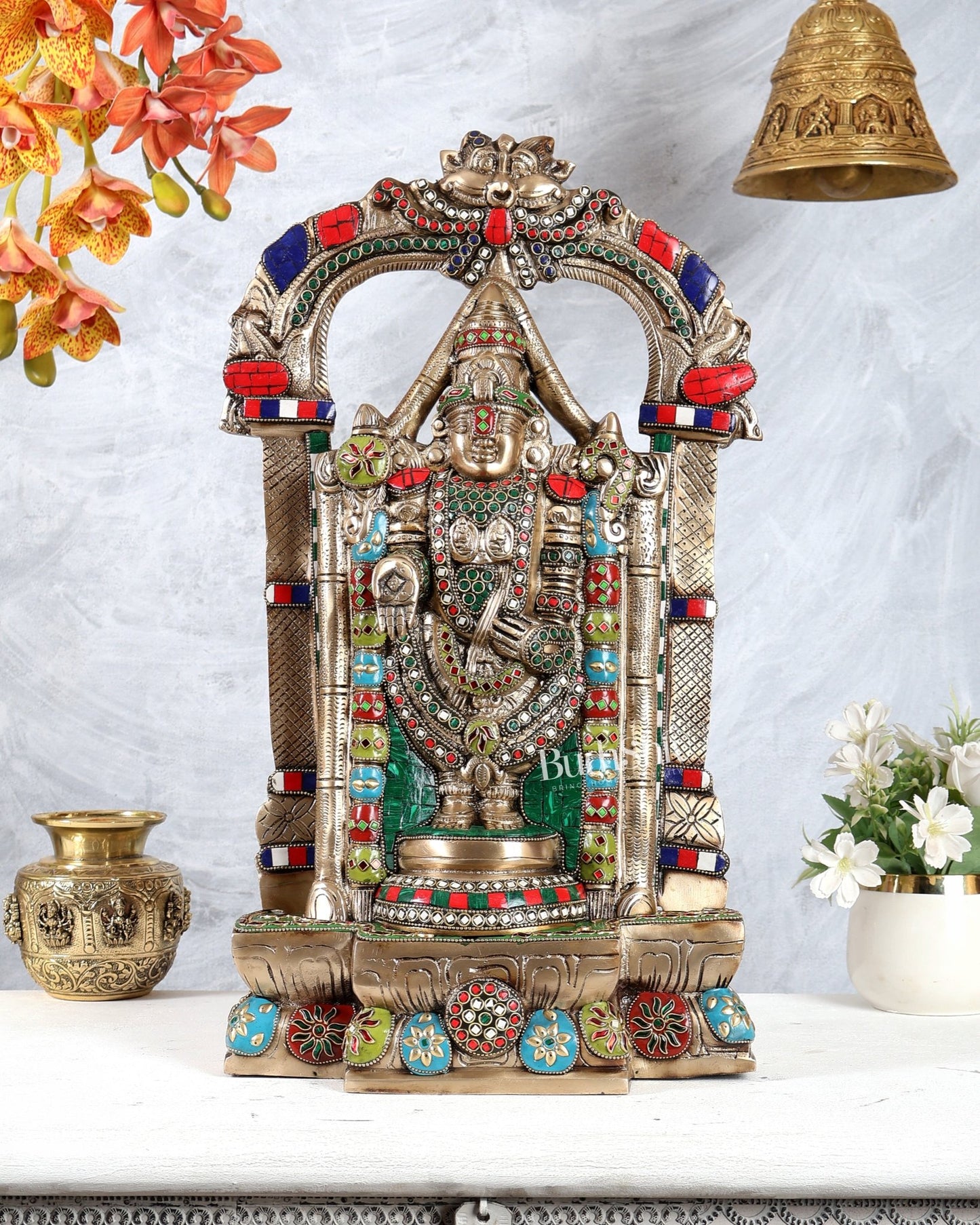 Brass Tirupati Balaji Lord Venkateshwara Swamy idol 20 inch - Budhshiv.com