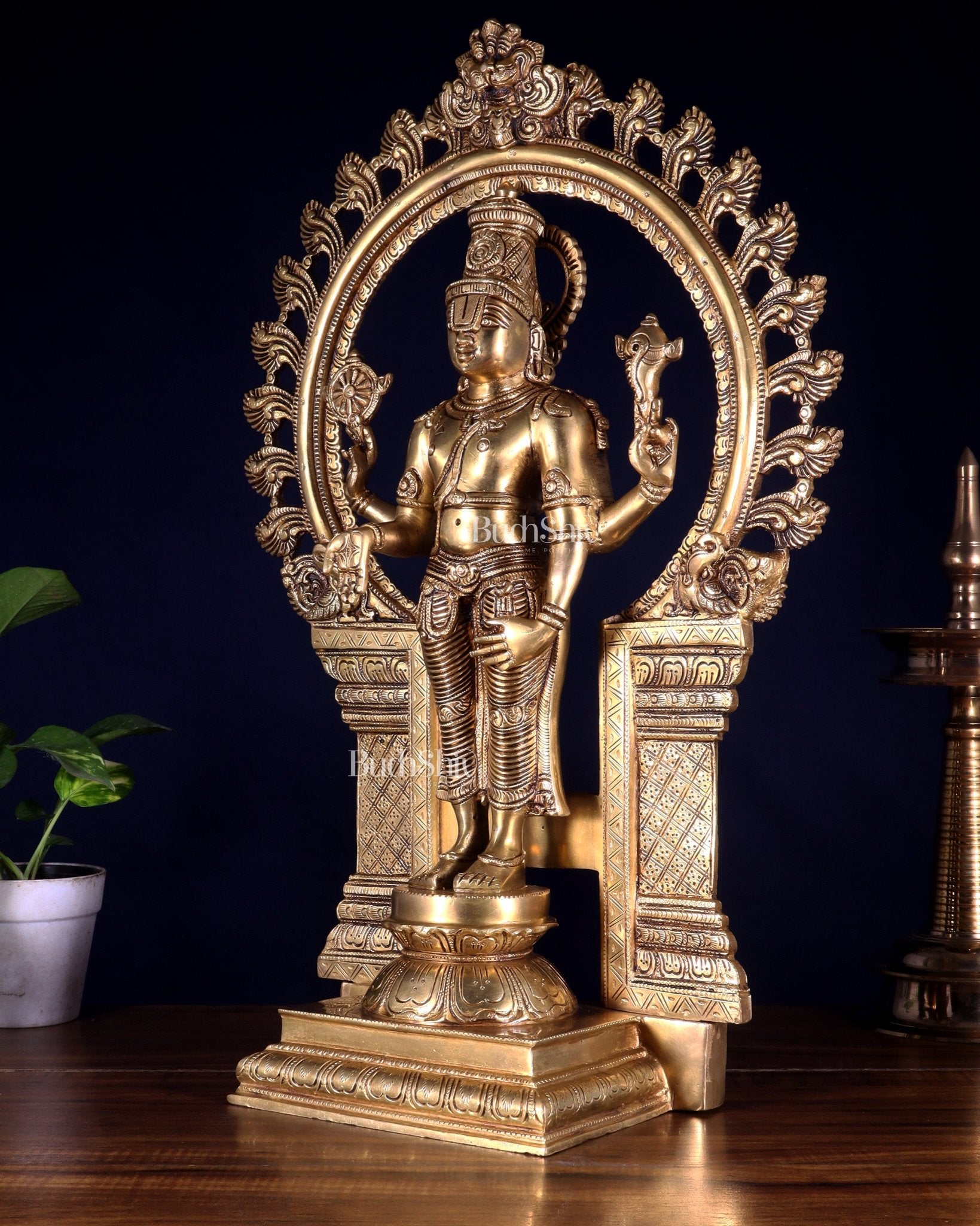 Brass Tirupati Balaji Lord Venkateshwara Swamy idol 23 inch - Budhshiv.com