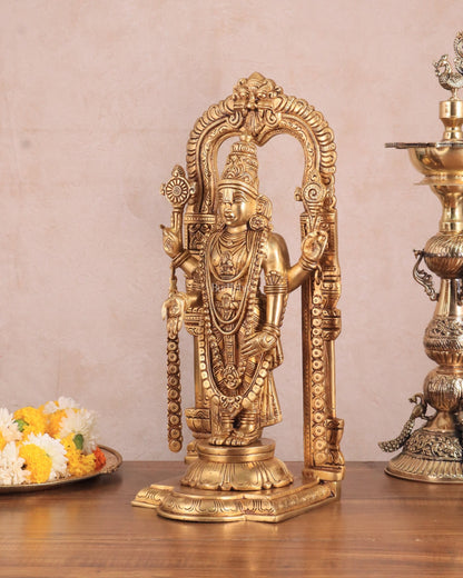 Brass Tirupati Balaji Lord Venkateshwara Swamy statue 16 inch - Budhshiv.com