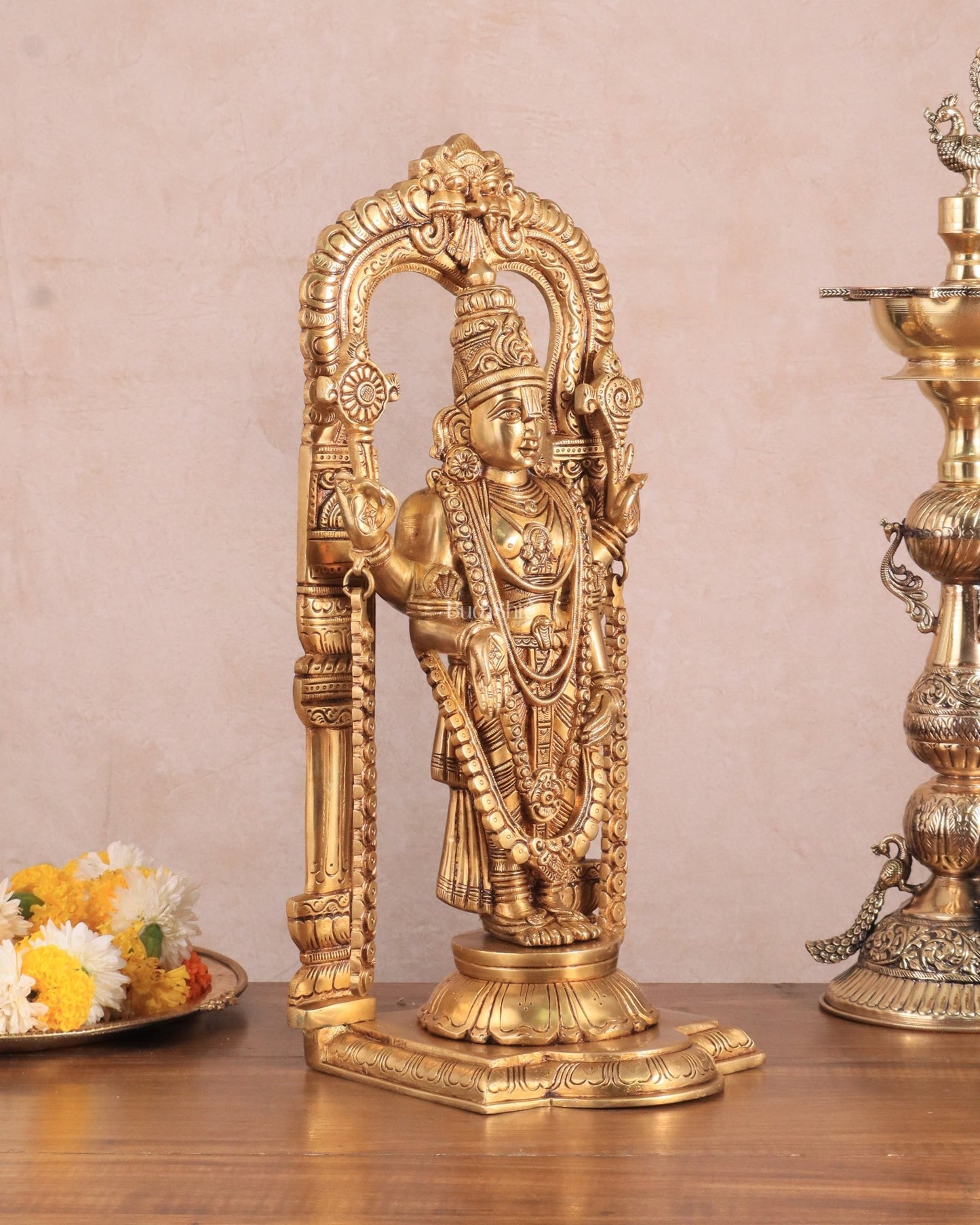 Brass Tirupati Balaji Lord Venkateshwara Swamy statue 16 inch - Budhshiv.com