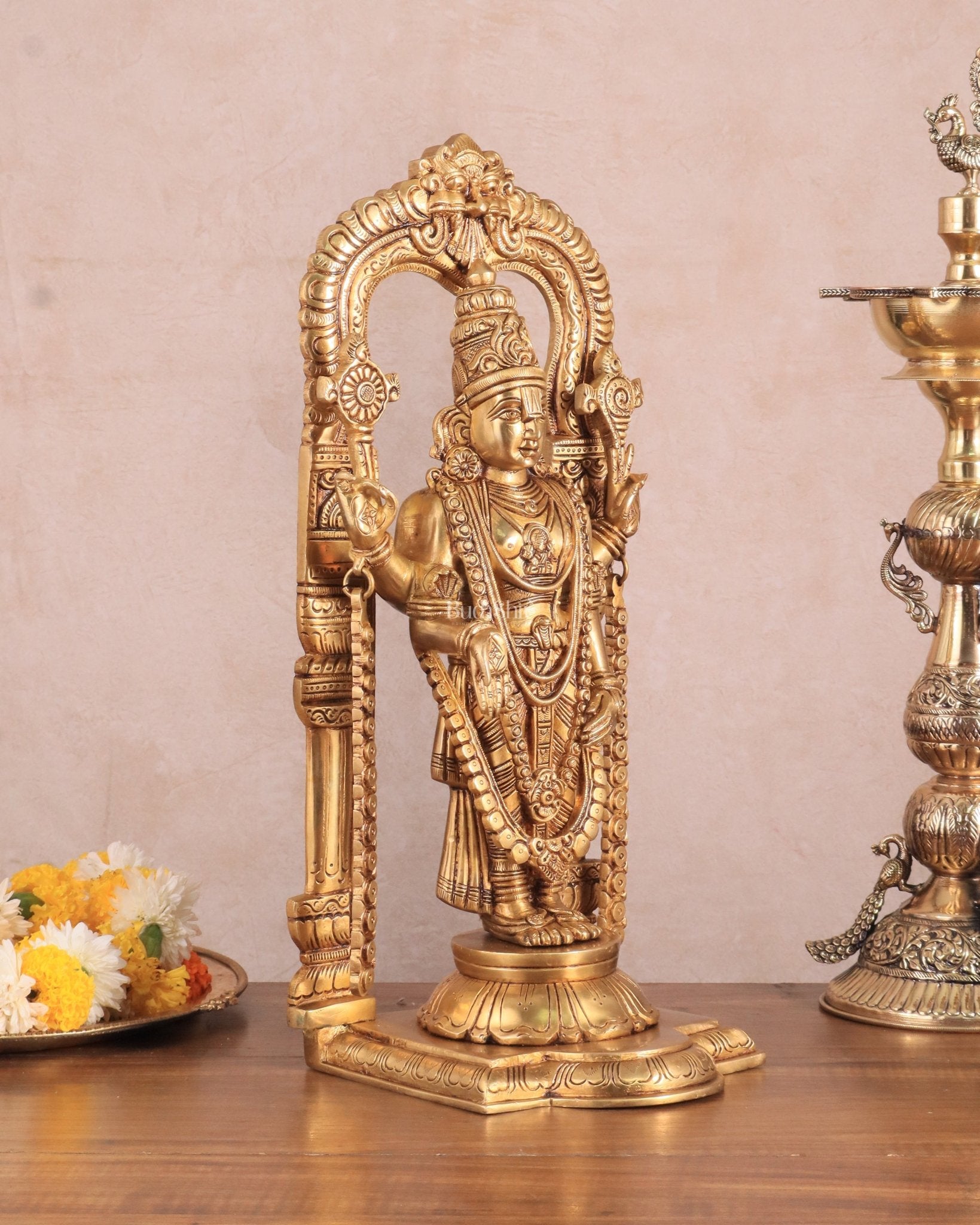 Brass Tirupati Balaji Lord Venkateshwara Swamy statue 16 inch - Budhshiv.com