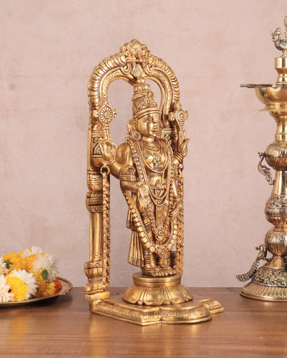 Brass Tirupati Balaji Lord Venkateshwara Swamy statue 16 inch - Budhshiv.com