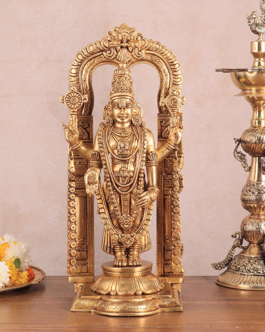 Brass Tirupati Balaji Lord Venkateshwara Swamy statue 16 inch - Budhshiv.com