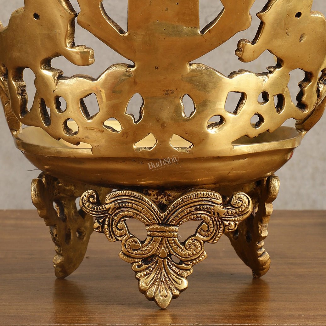 Brass Tirupati Balaji oil lamp diya - Large Size - 11.5 inch - Budhshiv.com