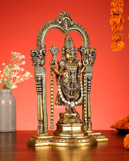 Brass Tirupati Balaji Statue 14" - Budhshiv.com