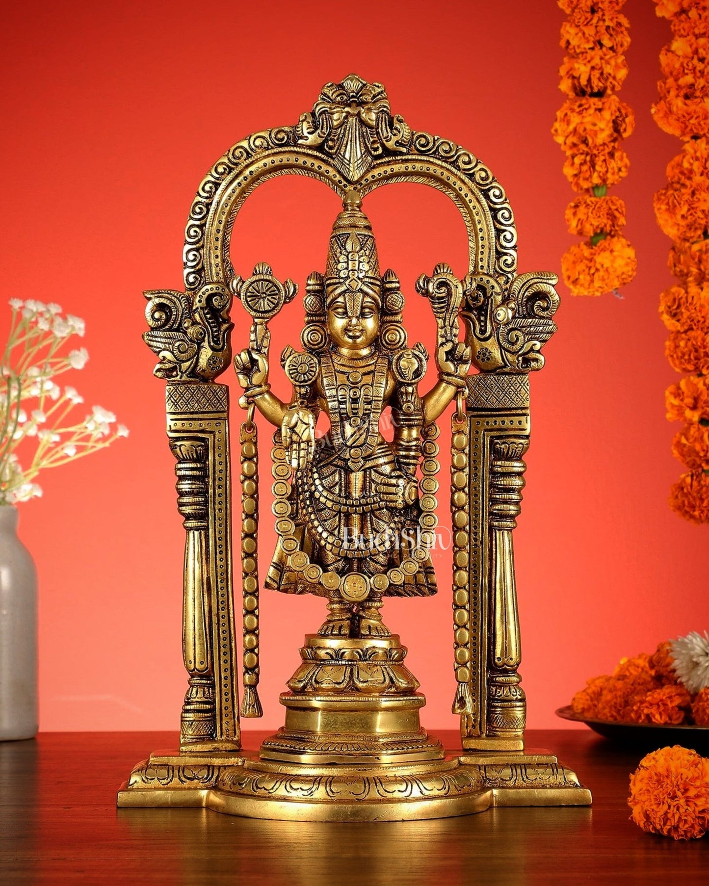 Brass Tirupati Balaji Statue 14" - Budhshiv.com