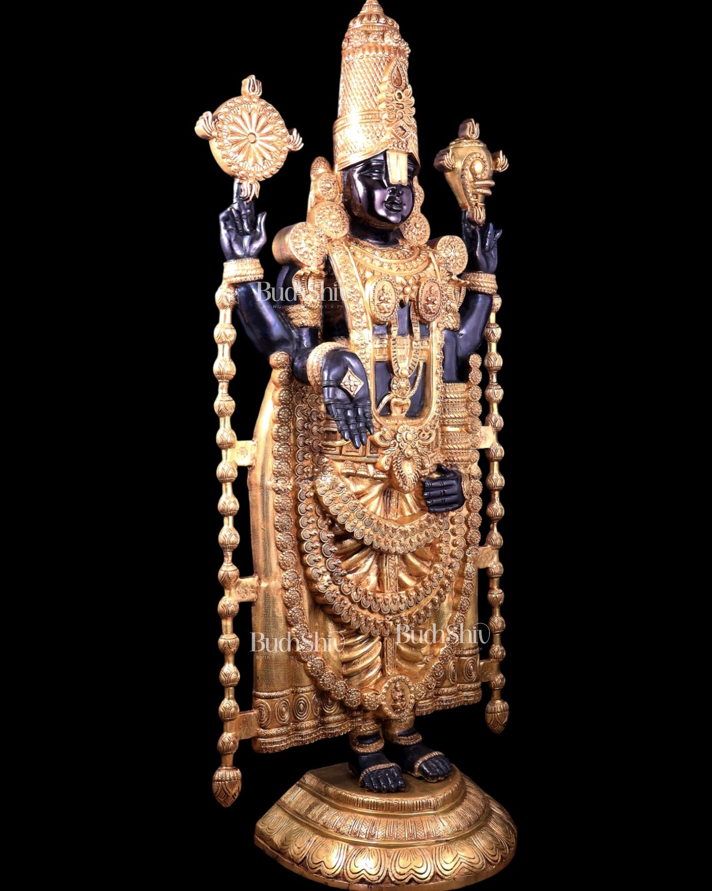 Brass Tirupati Balaji Statue 69 inch - Budhshiv.com
