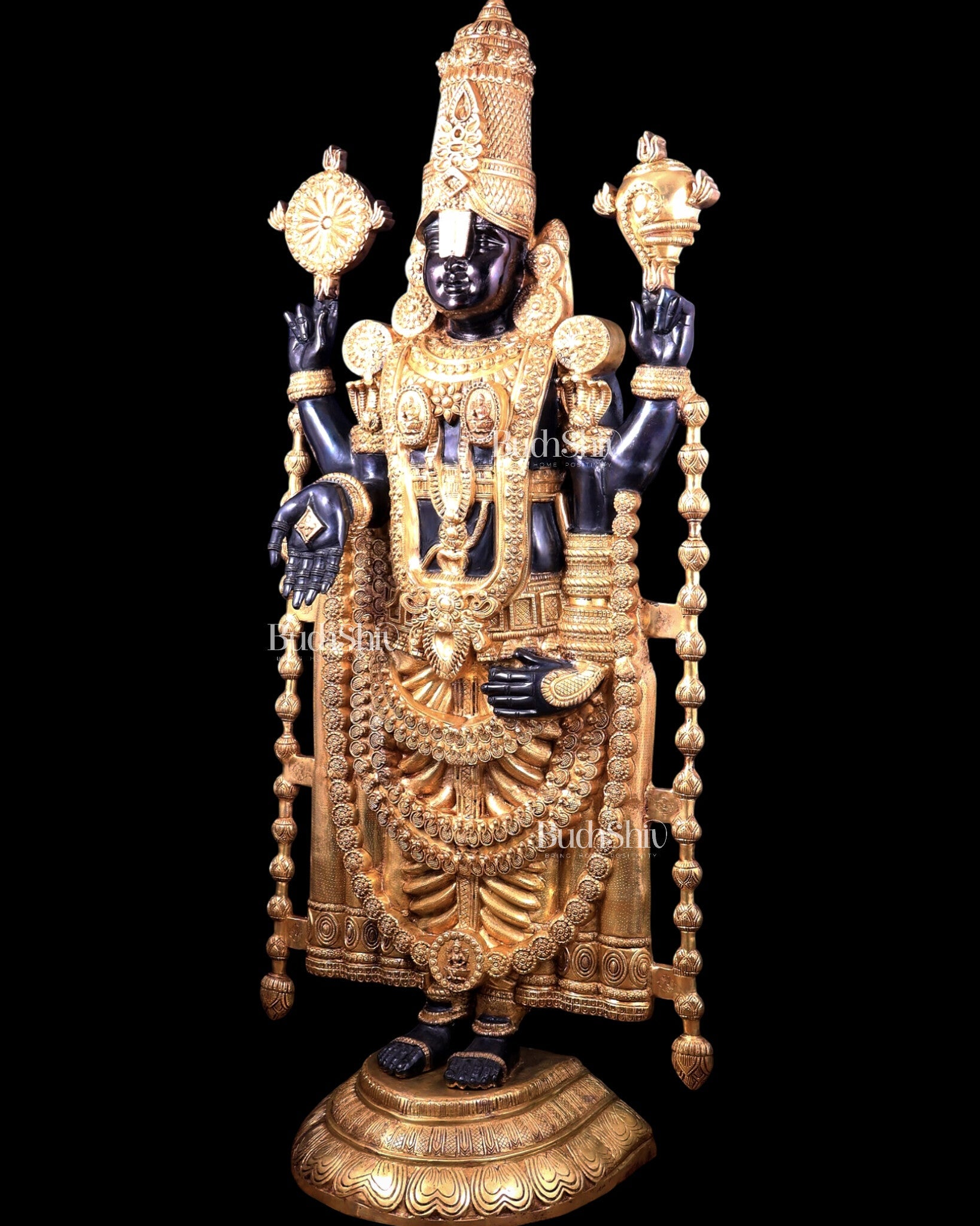 Brass Tirupati Balaji Statue 69 inch - Budhshiv.com