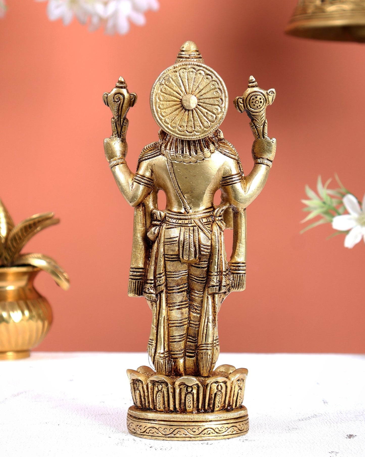 Brass Tirupati Balaji Statue – Divine Lord Venkateswara Idol (8 Inches) - Budhshiv.com