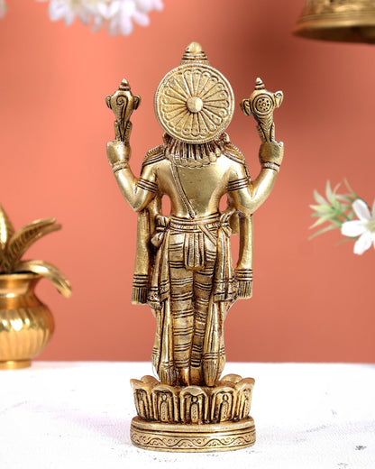 Brass Tirupati Balaji Statue – Divine Lord Venkateswara Idol (8 Inches) - Budhshiv.com