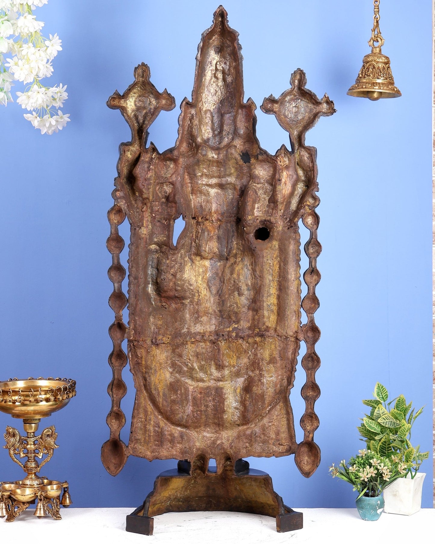 Brass Tirupati Balaji Statue | Lord Venkateshwara swamy | 48 inch full black - Budhshiv.com