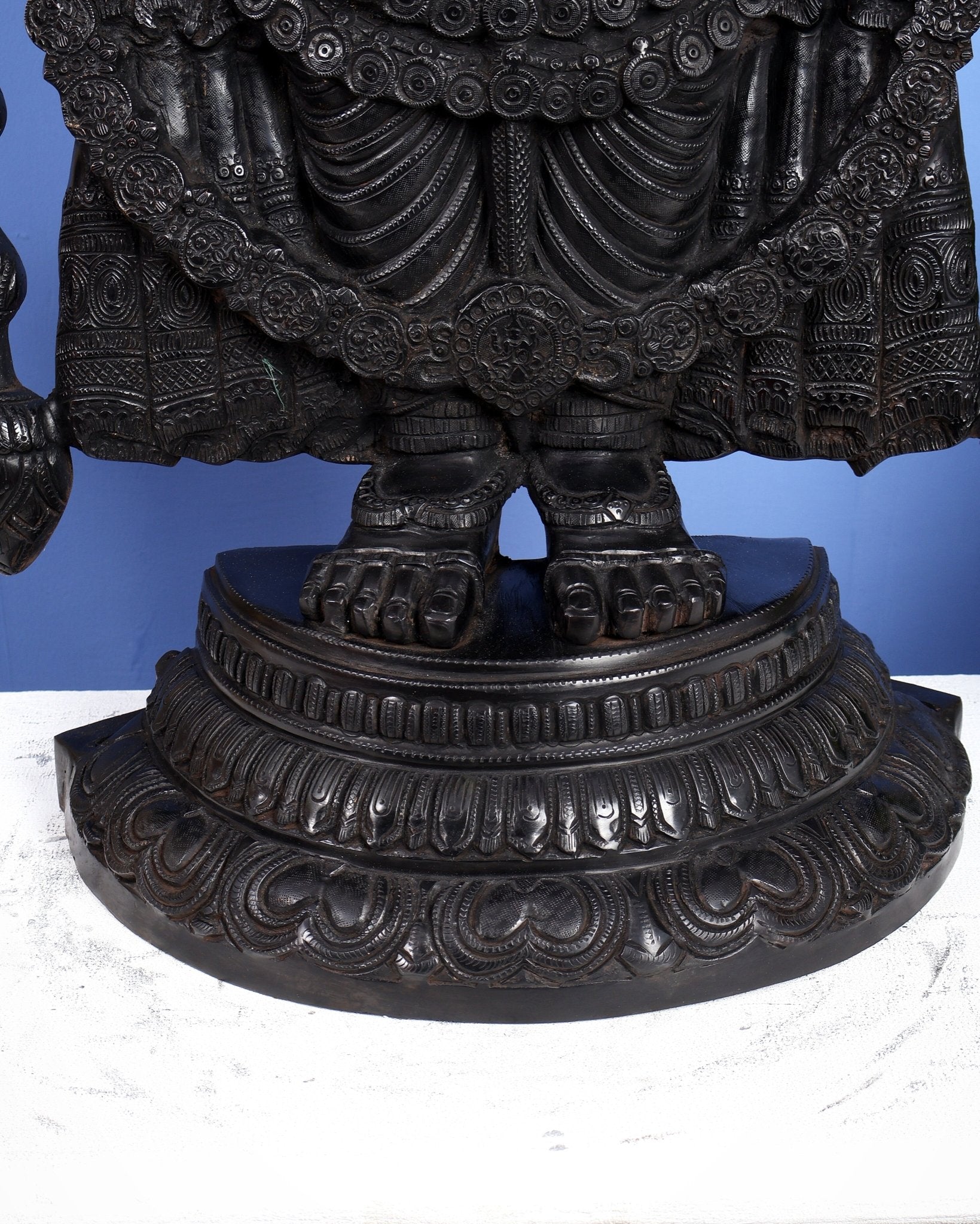 Brass Tirupati Balaji Statue | Lord Venkateshwara swamy | 48 inch full black - Budhshiv.com