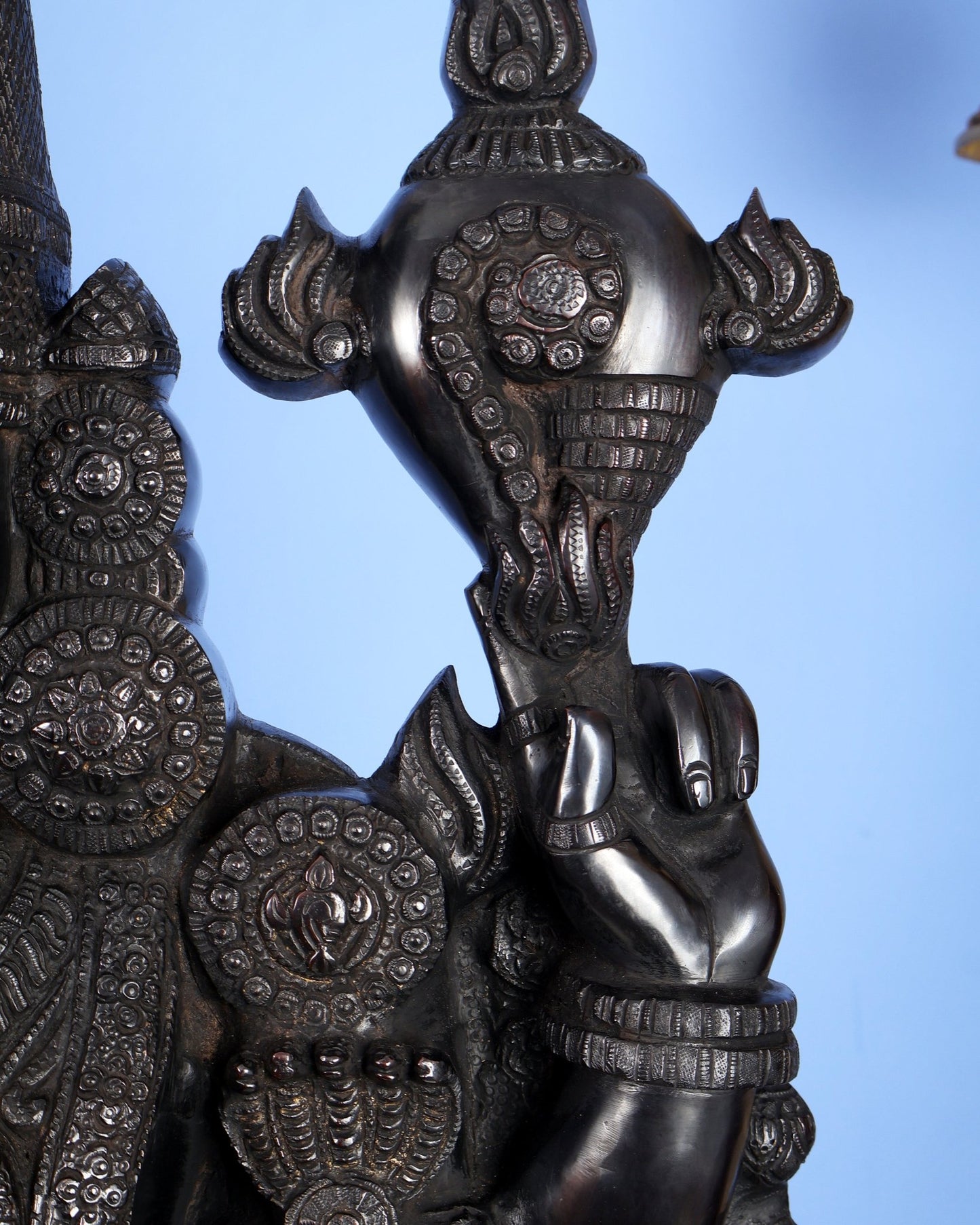 Brass Tirupati Balaji Statue | Lord Venkateshwara swamy | 48 inch full black - Budhshiv.com