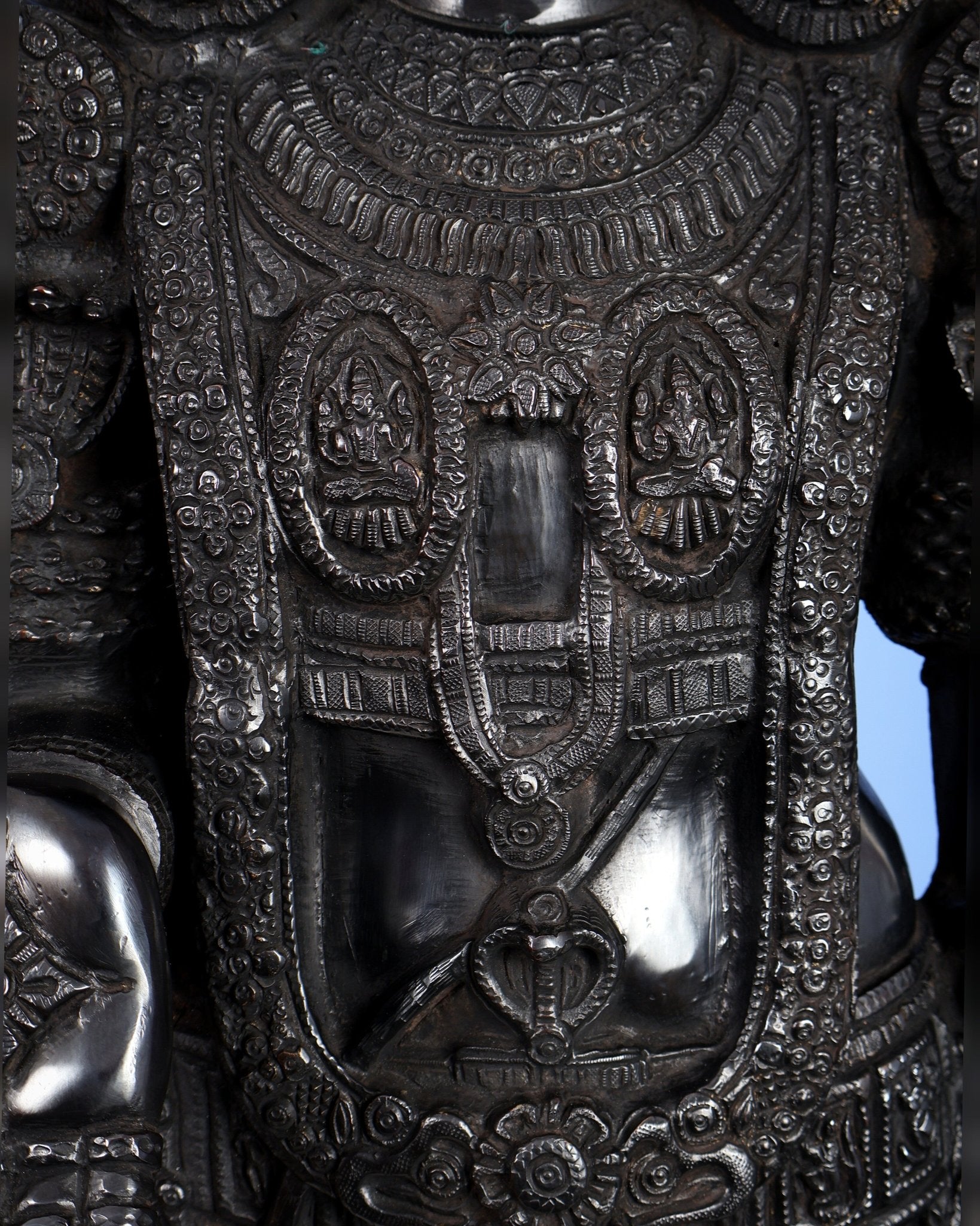 Brass Tirupati Balaji Statue | Lord Venkateshwara swamy | 48 inch full black - Budhshiv.com
