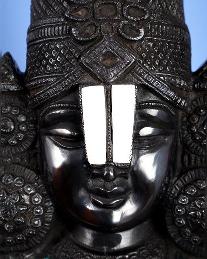Brass Tirupati Balaji Statue | Lord Venkateshwara swamy | 48 inch full black - Budhshiv.com