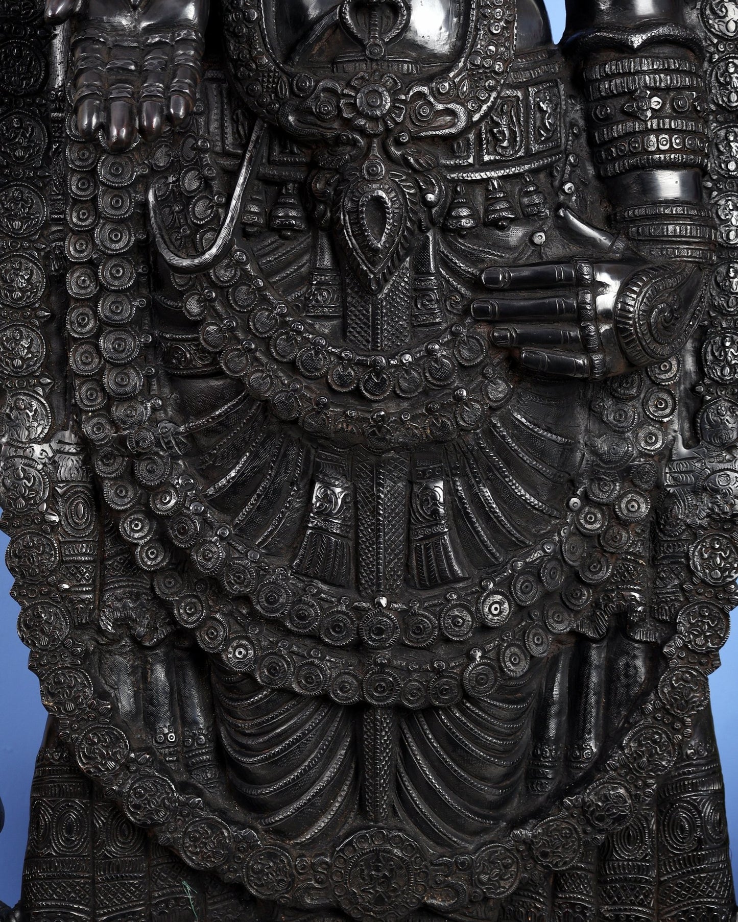Brass Tirupati Balaji Statue | Lord Venkateshwara swamy | 48 inch full black - Budhshiv.com
