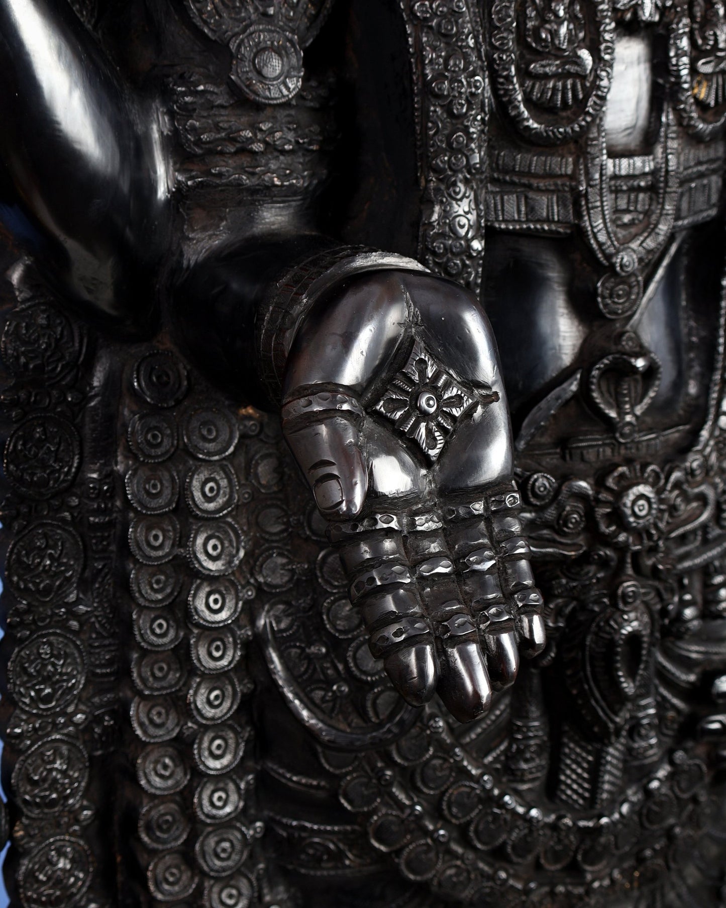 Brass Tirupati Balaji Statue | Lord Venkateshwara swamy | 48 inch full black - Budhshiv.com
