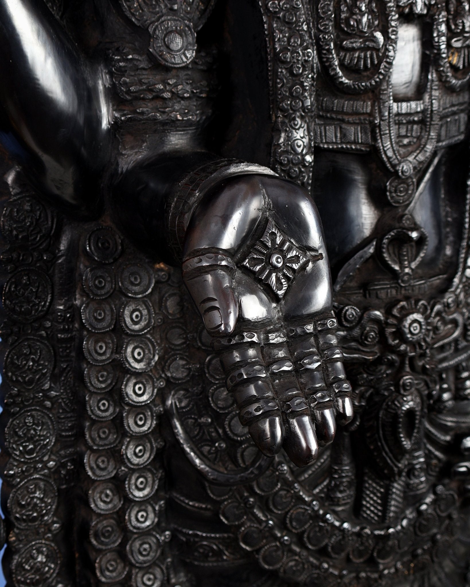 Brass Tirupati Balaji Statue | Lord Venkateshwara swamy | 48 inch full black - Budhshiv.com