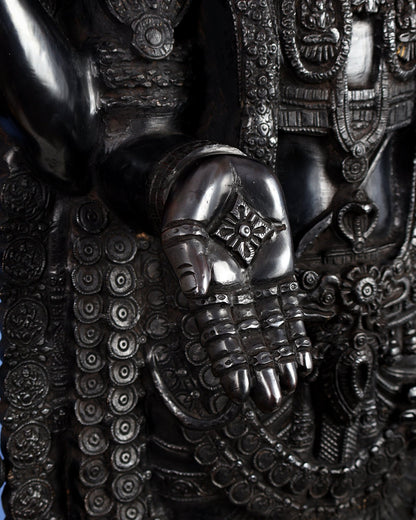 Brass Tirupati Balaji Statue | Lord Venkateshwara swamy | 48 inch full black - Budhshiv.com