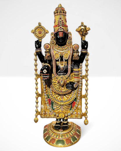 Brass Tirupati Balaji Statue with Exquisite Jewellery Work 6 feet/69 inch - Budhshiv.com