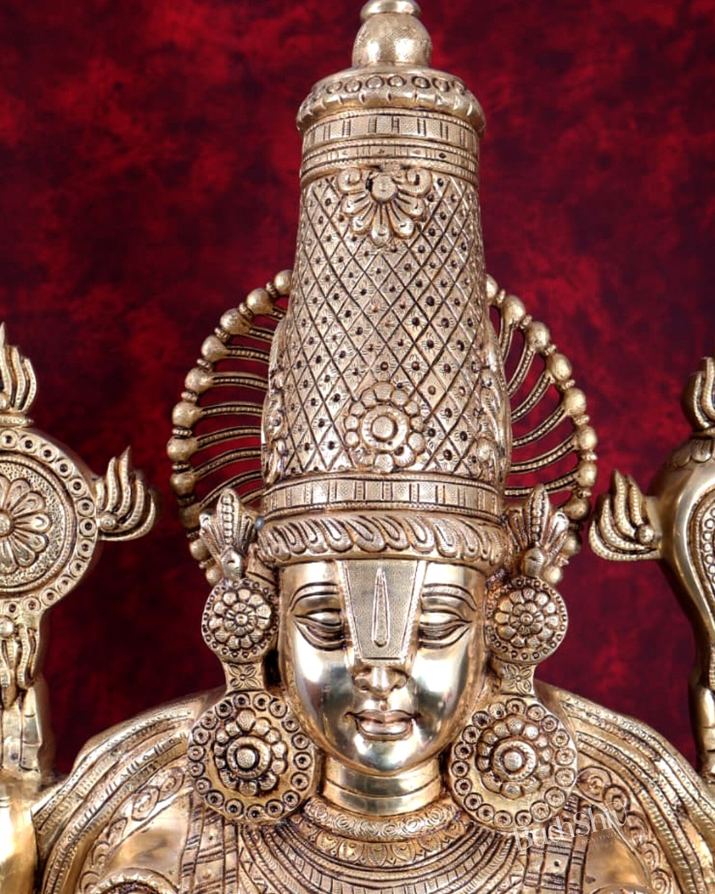 Brass Tirupati Balaji with Goddess Lakshmi Statue – Large Full Body Divine Sculpture (52 Inch) - Budhshiv.com