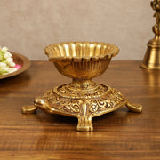 Brass Tortoise Diya Lamp 6 inch - Budhshiv.com