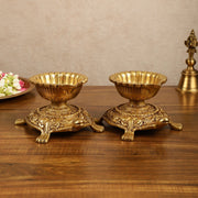 Brass Tortoise Diya Lamp 6 inch - Budhshiv.com