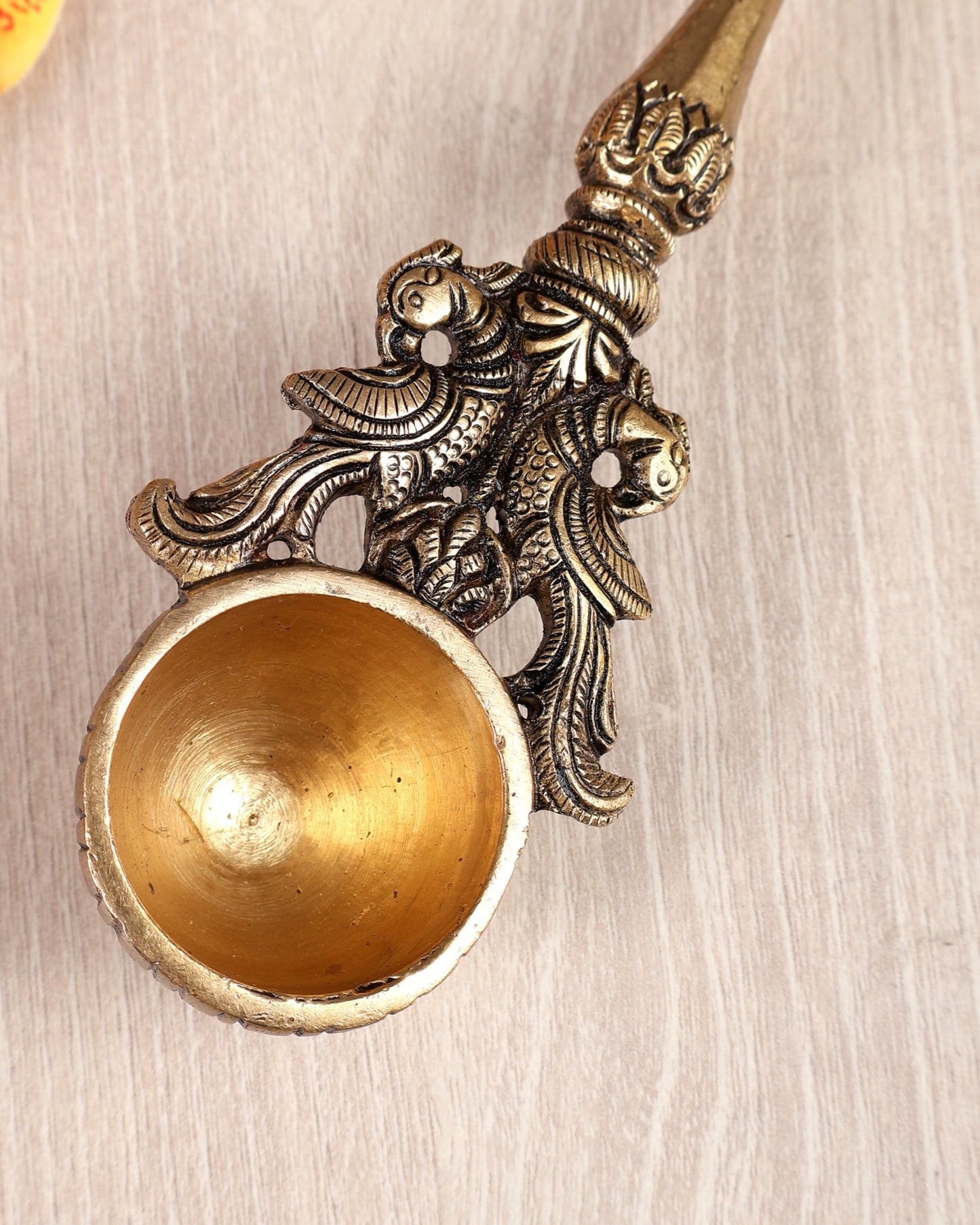 Brass Traditional Hawan Spoon – Sruva Offering Ladle for Yagya & Pooja (8.6 inch ) - Budhshiv.com