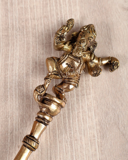 Brass Traditional Hawan Spoon – Sruva Offering Ladle for Yagya & Pooja (8.6 inch ) - Budhshiv.com
