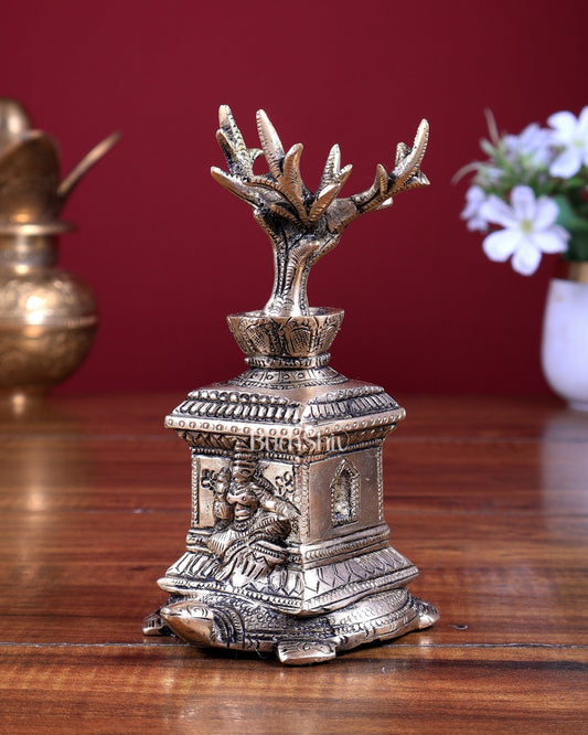 Brass Tulsi Pot – Auspicious Temple Showpiece & Gift - Budhshiv.com